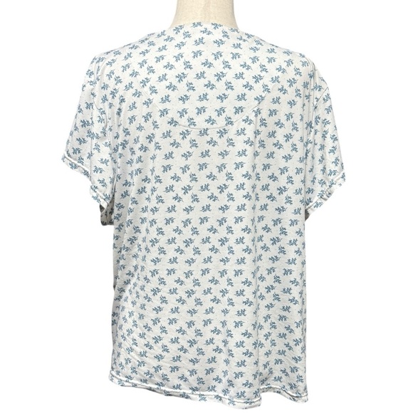 Body Touch Intimates Two Piece Pajama Set Sz 3X Cropped Pant Blue Floral Soft - Picture 5 of 13